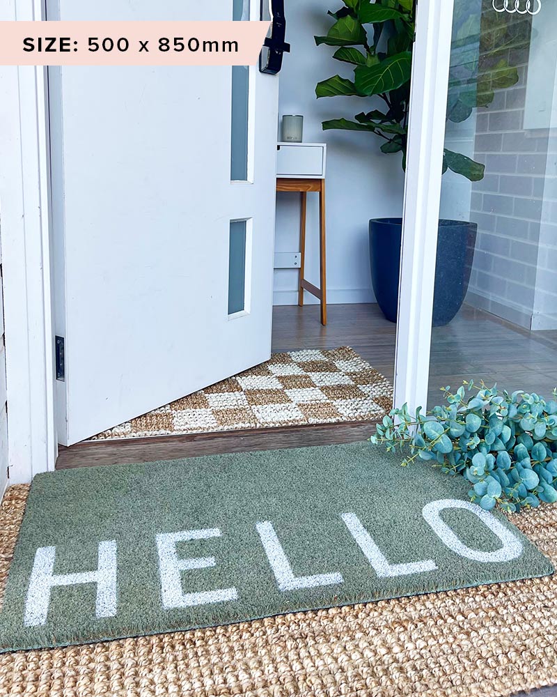 Hello Doormat - Eucalyptus - NZ