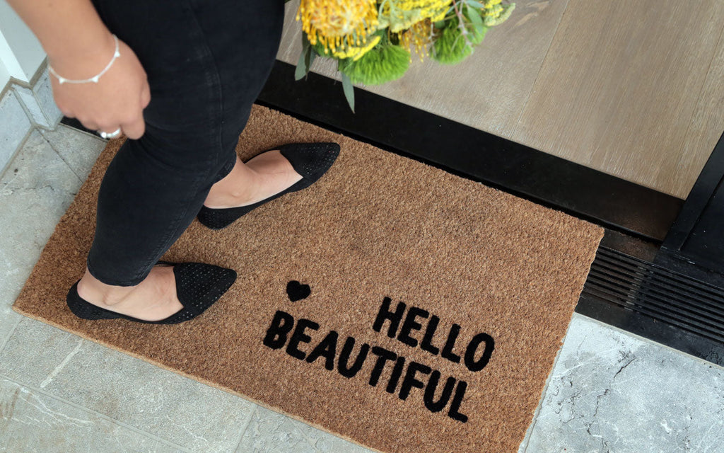 Hello Beautiful Doormat Embossed - NZ
