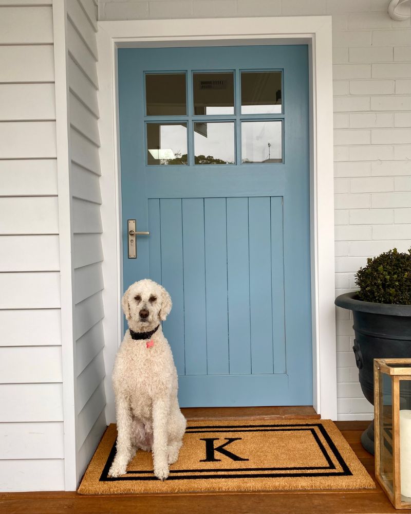 Double Border Initial Custom Doormat