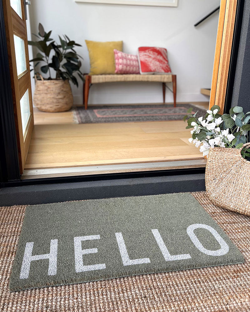 Hello Doormat - Eucalyptus - NZ