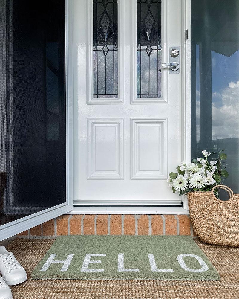 Hello Doormat - Eucalyptus - NZ