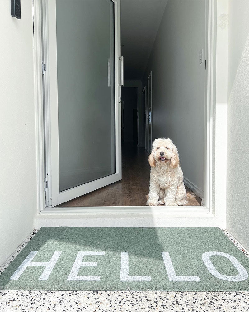 Hello Doormat - Eucalyptus - NZ