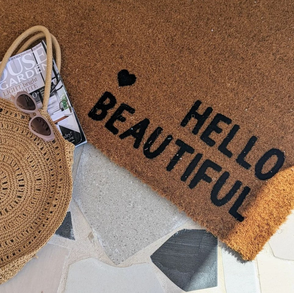 Hello Beautiful Doormat Embossed - NZ