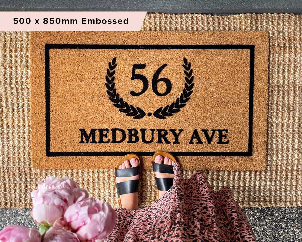 Crest Address Custom Doormat