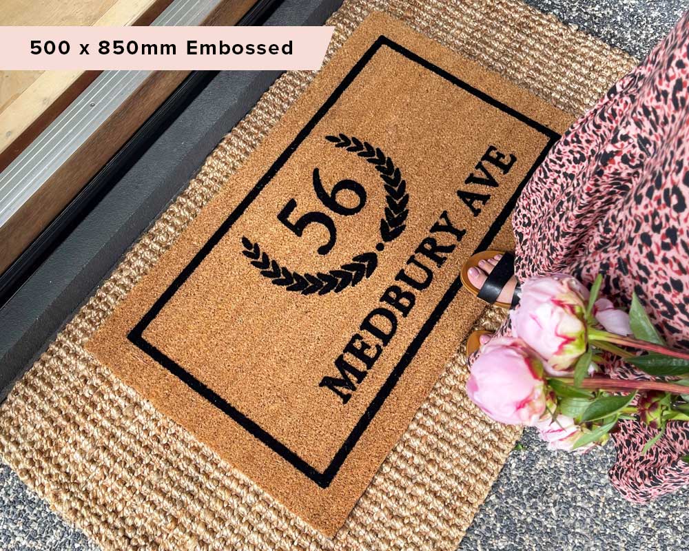 Crest Address Custom Doormat