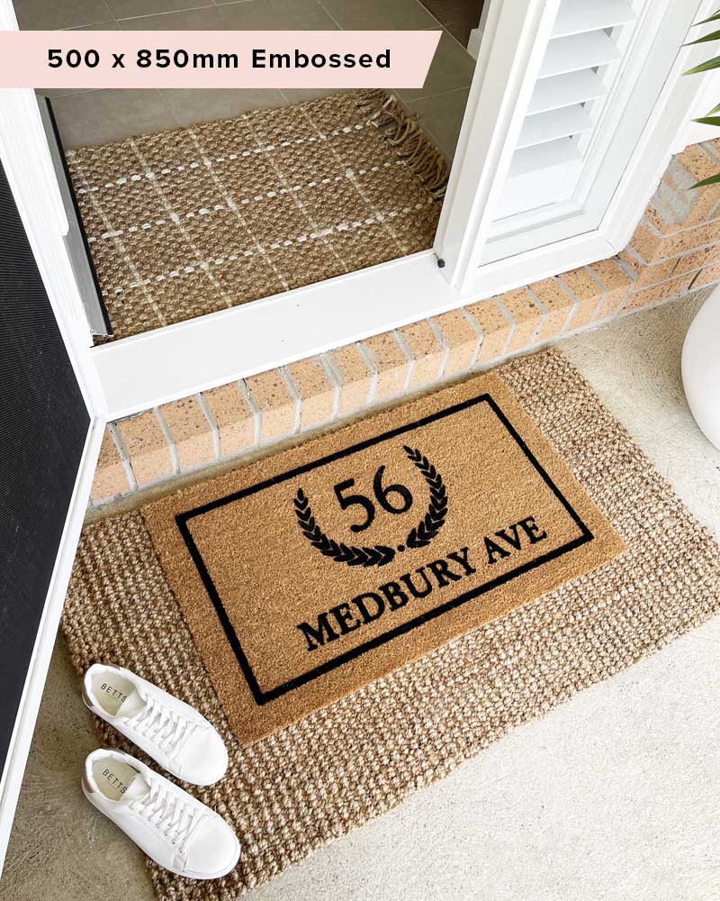 Crest Address Custom Doormat