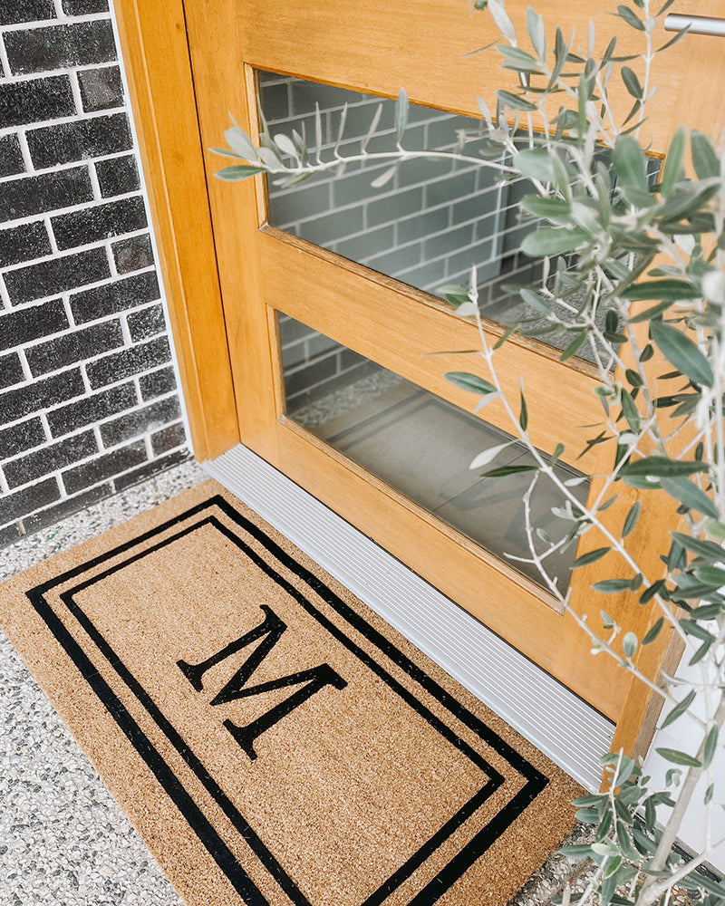 Double Border Initial Custom Doormat